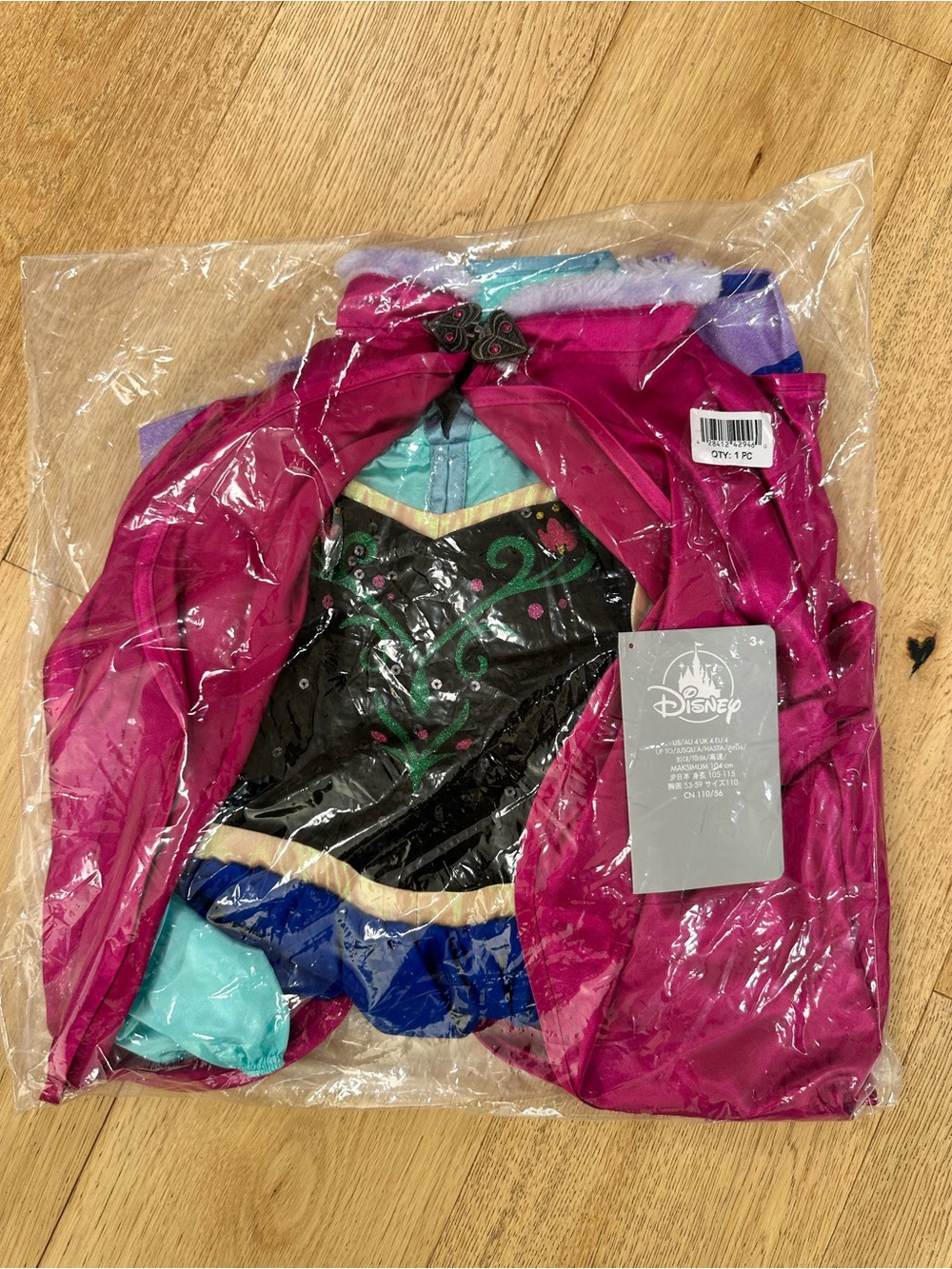 NWT Disney Store Frozen Anna Costume Dress Girls Size 4 Pink Cape Sealed